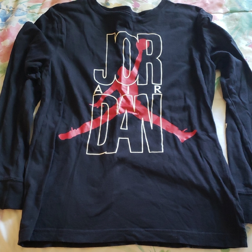 Jordan Black Long Sleeve with Red Graphic
